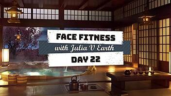 Close up of Julia v earth's face during her first time training in fitness