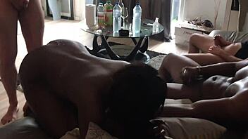 African beauties in a wild group sex party