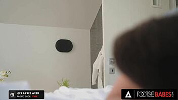 Foot fetish and anal play in lingerie with amazing babe Alexis Crystal
