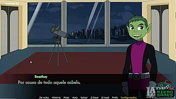Teen titans starfire and raven in a pornographic game