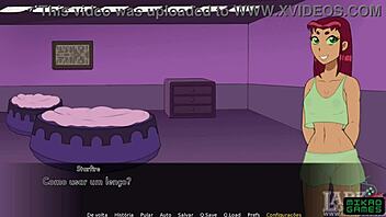 Teen titans starfire and raven in a pornographic game