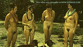 Retro porn movie features women with natural tits and hairy pussies