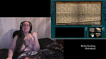 Big natural tits and big ass BBW Nancy Drew gets naked in video game