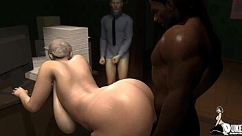 A compilation of interracial fucking with an animated milf and a big black cock