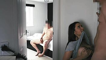 Big tits and big ass stepdaughter gets caught in the act