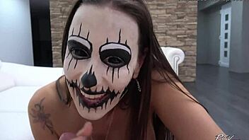 Deepthroat and cock sucking with a prone boned babe in lingerie