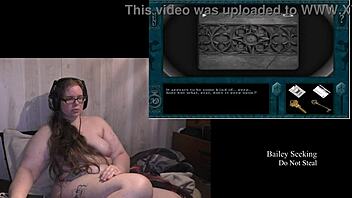 Big natural tits and bald ass in HD video game collection
