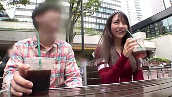 Japanese teen with big natural tits gets a creampie in HD video