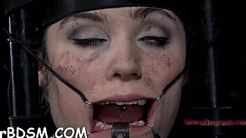Sloppy cock ride and bondage for naughty brunette