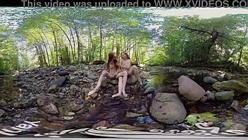 American teens Molly and Belle enjoy lesbian outdoor fun in HD