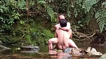 Amateur gay group sex on the bank