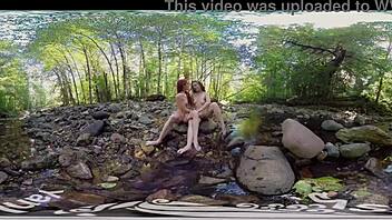 American teens Molly and Belle enjoy lesbian outdoor fun in HD