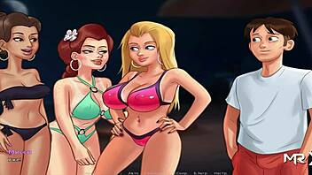 Explore the heat of Summertime Saga in this teen cartoon kissing video
