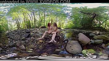 American teens Molly and Belle enjoy lesbian outdoor fun in HD