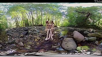 American teens Molly and Belle enjoy lesbian outdoor fun in HD