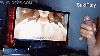 The stepfather's secret pleasure: He masturbates to a hentai video