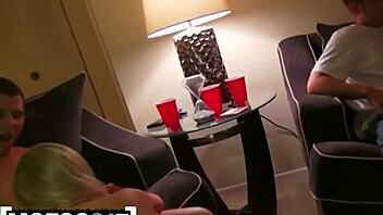 Three college babes host a wild holiday orgy!