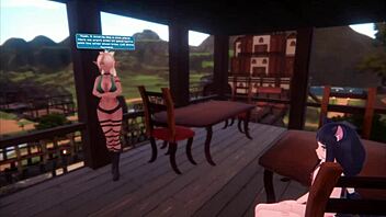 Huge tits and teasing dance in 3D game