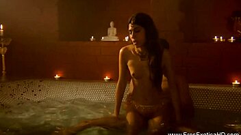 Indian couple explores erotic sensuality in a romantic sauna