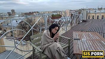 This Russian teen with long hair is not afraid of taboo stepbrother action