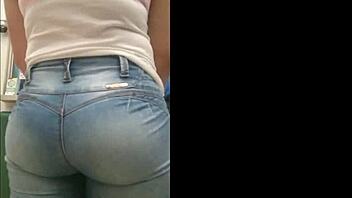 Cute teen with bubble butts gets filmed in public