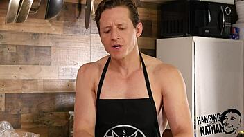Cooking and ripping: The ultimate bodybuilder porn combo
