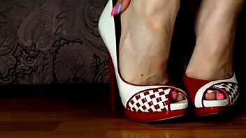 Small-footed Kira Loster indulges in her foot fetish in high heels