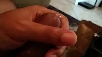 Gay guy shoots his load in solo masturbation video