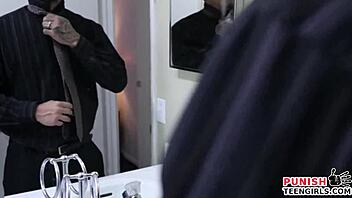 stunning brunette babe gets rough hardcore sex pounding!