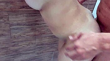 Amateur straight couple captures hot bathroom sex on camera