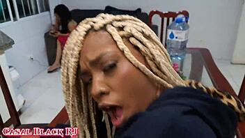 Man, we screwed on the kitchen table while our hotwife friend watched from the couch!