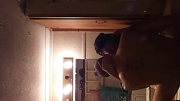 me n my gurl in shower, bent ovr for doggystyle n cumshot.