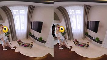 blonde masturbates to orgasm in pov taboo virtual scene