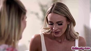Small tits and big boobs collide in a steamy lesbian encounter