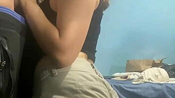 Amateurs Latina MILF gives blowjob in interracial party
