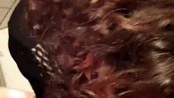 sexy brunette milf sucks her step brother's monster cock in pov deepthroat scene