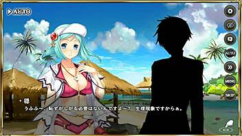 Anime scene from makoi kishi maou with lu xun in swimsuit