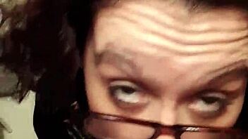 sexy brunette milf sucks her step brother's monster cock in pov deepthroat scene