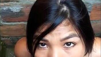 Venuslatina1's homemade blowjob in abandoned house ends with wet facial cumshot.