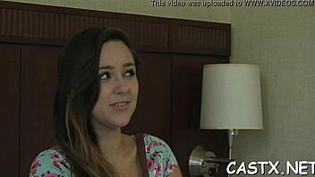 Pure 18 video of a stunning babe in stockings getting stripped and fucked on camera