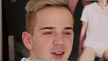 A young gay guy indulges in fetish play with an older guy