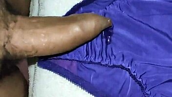 MILF gets a facial with used panties