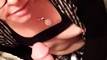 sexy brunette milf sucks her step brother's monster cock in pov deepthroat scene