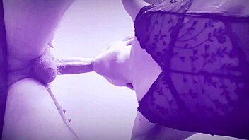 violet love drips cum from milf mouth after deep blowjob