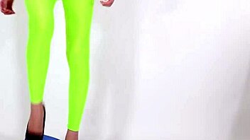 beautiful woman in high heels stepping on cushion