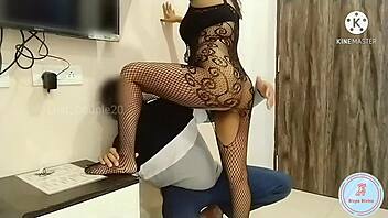 divya divine as a call girl meets her customer in a red outfit at the hotel room