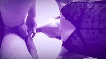 violet love drips cum from milf mouth after deep blowjob