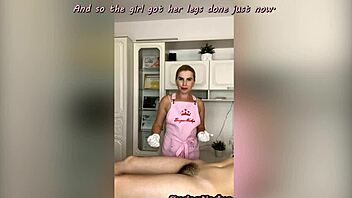 A hairy Russian babe tries sugar nymphs for the first time