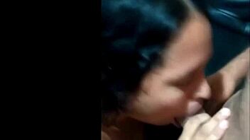 Girl gets a deepthroat blowjob and a facial cumshot on her ass in homemade hardcore video