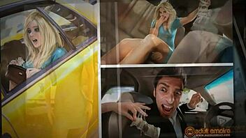 Nicole heat gets double penetrated outdoors! Public flashing and group sex as reward!